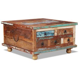 Sohvapöytä kierrätetty puu 70x70x38 cm