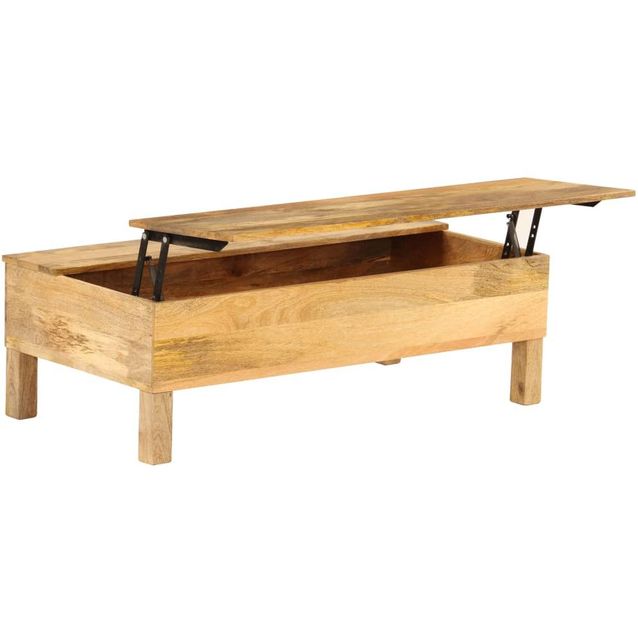 Sohvapöytä kiinteä mangopuu 110x55x35 cm_1