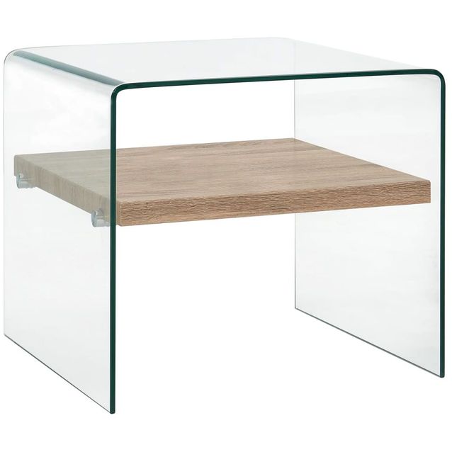 Sohvapöytä kirkas 50x50x45 cm karkaistu lasi_1