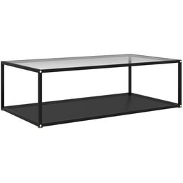 Sohvapöytä läpinäkyvä ja musta 120x60x35 cm karkaistu lasi