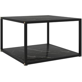 Sohvapöytä musta 60x60x35cm karkaistu lasi