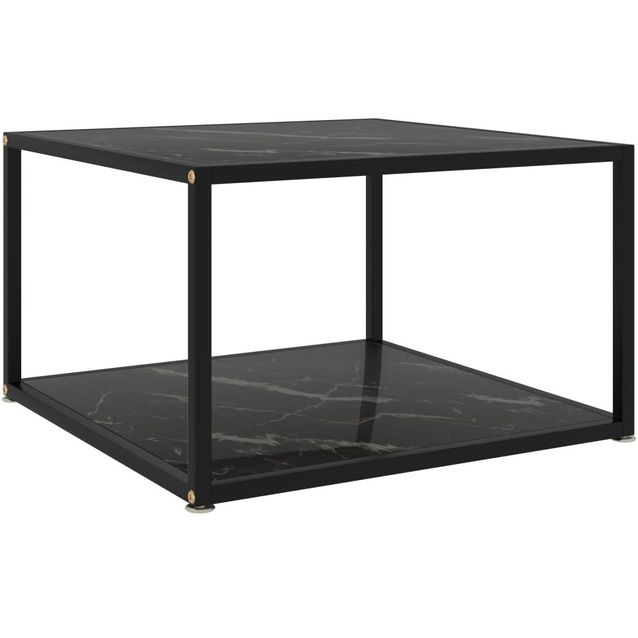 Sohvapöytä musta 60x60x35cm karkaistu lasi_1