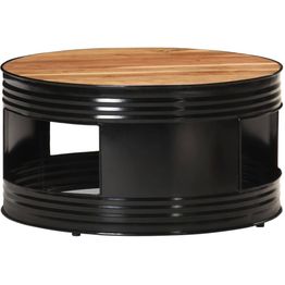 Sohvapöytä musta 68x68x36 cm täysi akaasiapuu