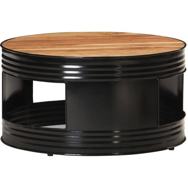 Sohvapöytä musta 68x68x36 cm täysi akaasiapuu_1