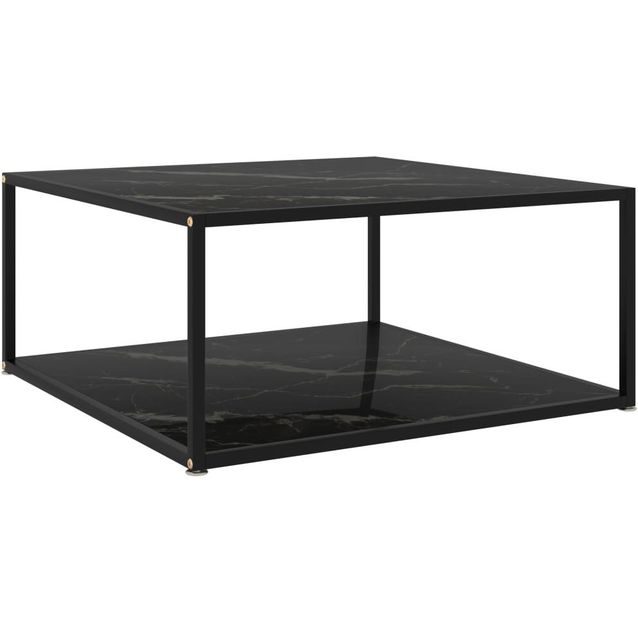 Sohvapöytä musta 80x80x35cm karkaistu lasi_1