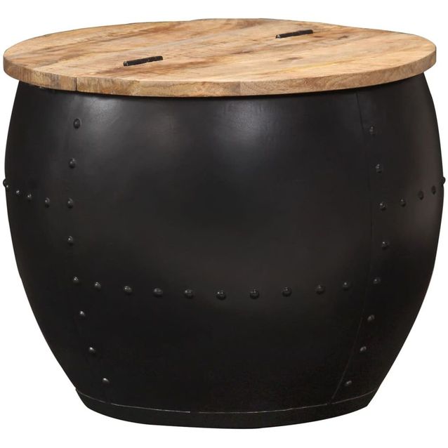 Sohvapöytä pyöreä 53x43 cm täysi mangopuu_1