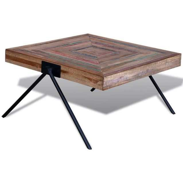 Sohvapöytä v-muotoisilla jaloilla kierrätetty tiikki_1