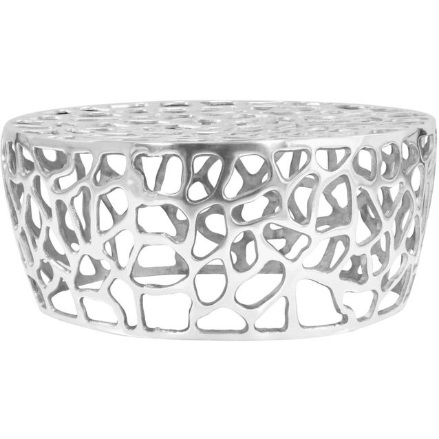 Sohvapöytä valualumiini 70x30 cm hopea_1