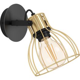 Spottivalaisin Eglo Sambatello 40W 26x15x22cm harjattu messinki/musta