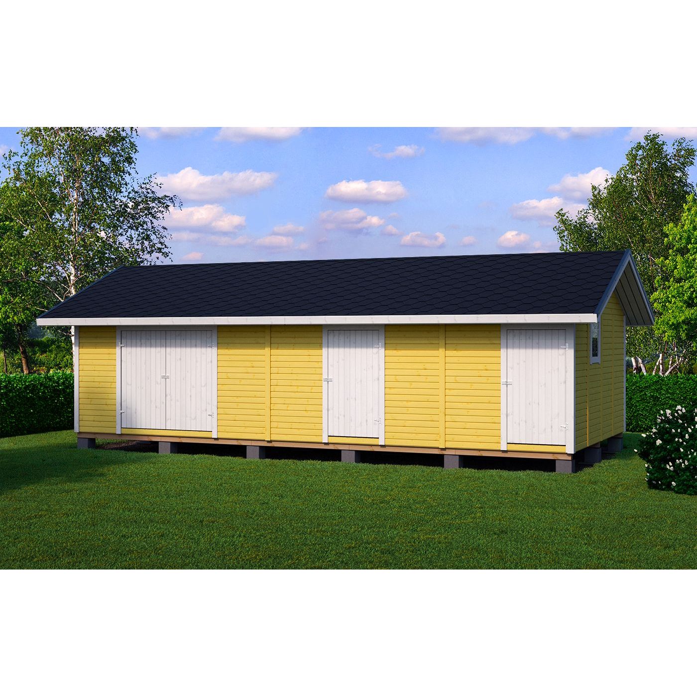 Elementtivarasto Timburg E20 9040x4240 mm 38.33 m² puuvalmis