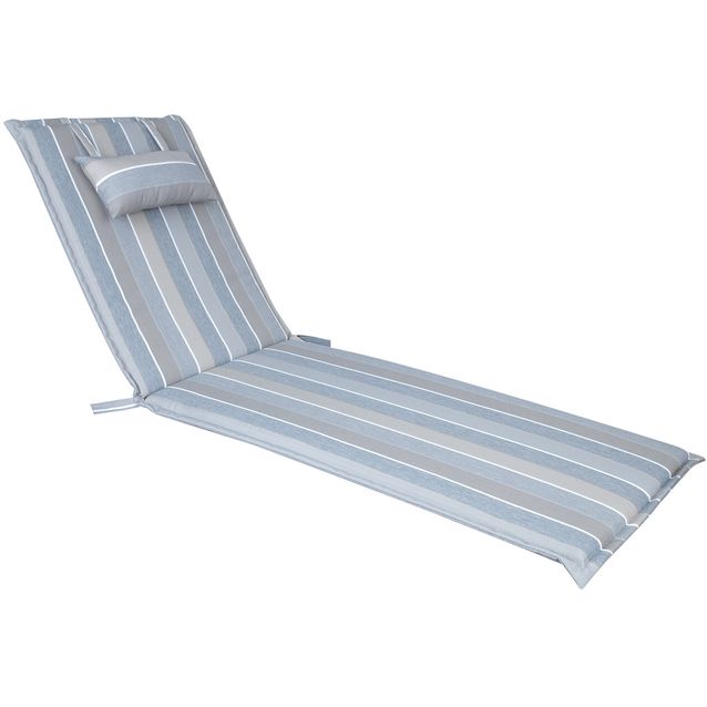 Cushion for chair WICKER 55x195x3cm, grey-beige stripe