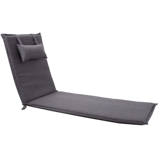 Deck chair pad WICKER 55x195xH3cm, dark grey