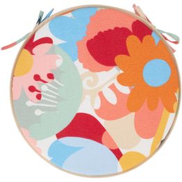 Tuolin pehmuste Home4You NORDIC kukkakuosi Ø38x2,5 cm, monivärinen