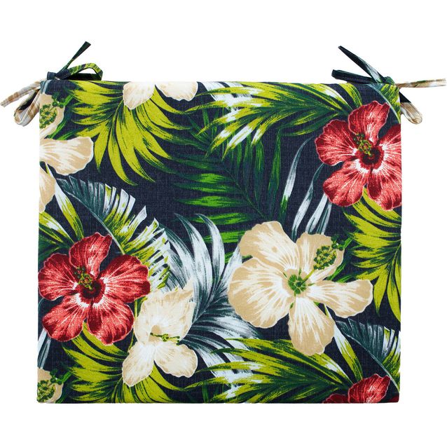 Cushion for chair SUMMER FLOWER 38x43x2,5cm, dark floral