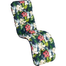 Tuolin pehmuste Home4You BADEN-BADEN 48x165 cm, tumma kukkakuosi, musta