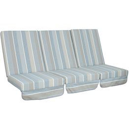 Pihakeinun pehmuste Home4You MONTREAL 114x52x9 cm, harmaa/beige, raidallinen, 3-osainen