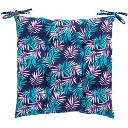 Tuolin pehmuste Home4You SUMMER 40x40 cm, lehtikuosi, sininen