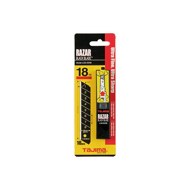 Varaterät Tajima Razar Black, 18mm, 10 kpl