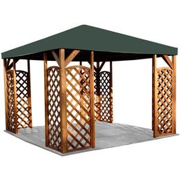 Paviljonki Lux A115R 300x300 cm + peite ruskea/vihreä