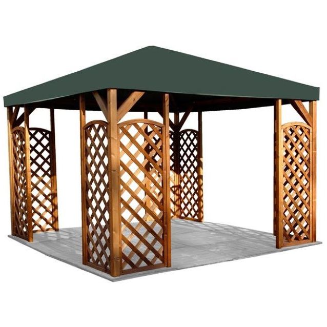 Paviljonki Lux A115R 300x300 cm + peite ruskea/vihreä
