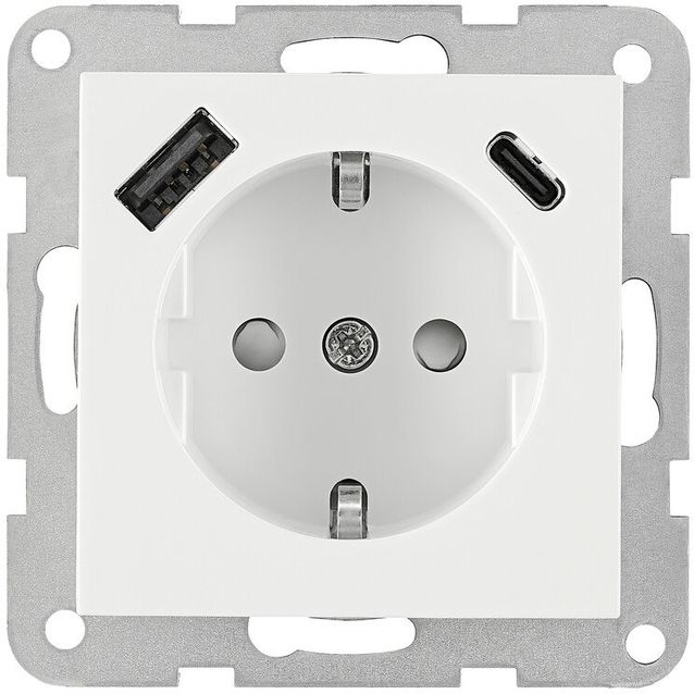 Pistorasia 1-osainen Tamcontrol Visio S 1x USB-C ja 1x USB-A - eri värejä
