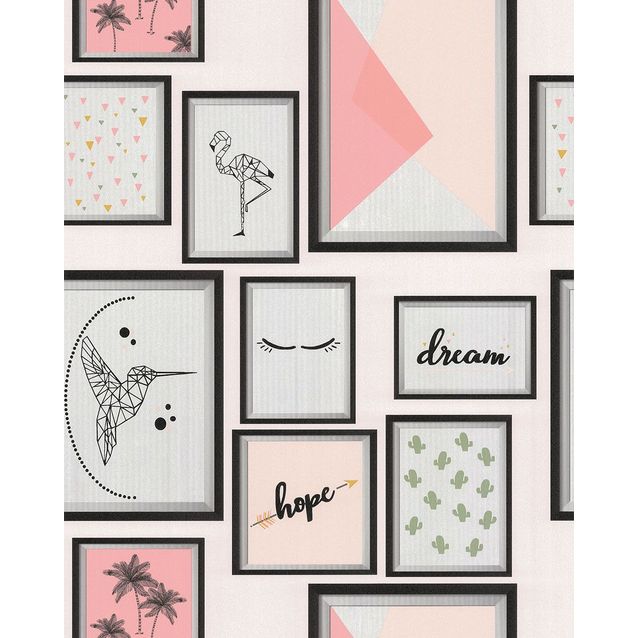 Tapetti Lutece Les Aventures 21 11201003, vaaleanpunainen