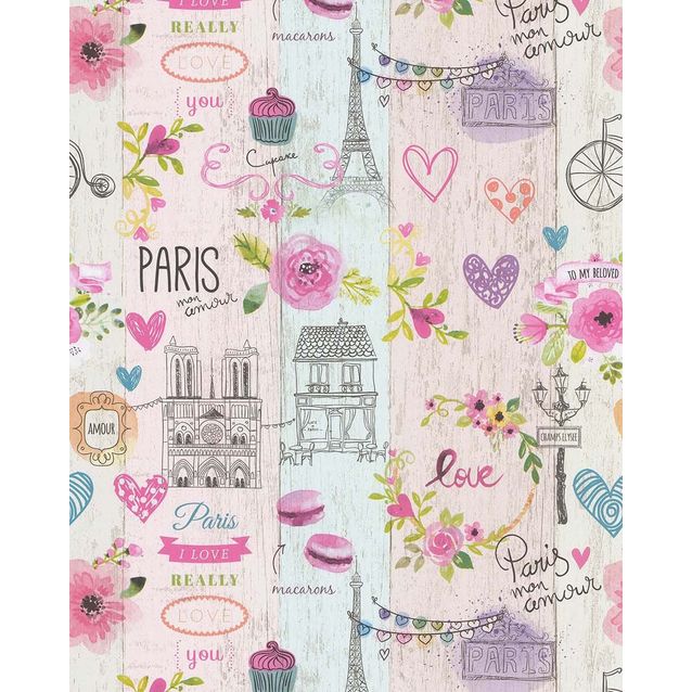 Tapetti Lutece Les Aventures 21 51164903, vaaleanpunainen