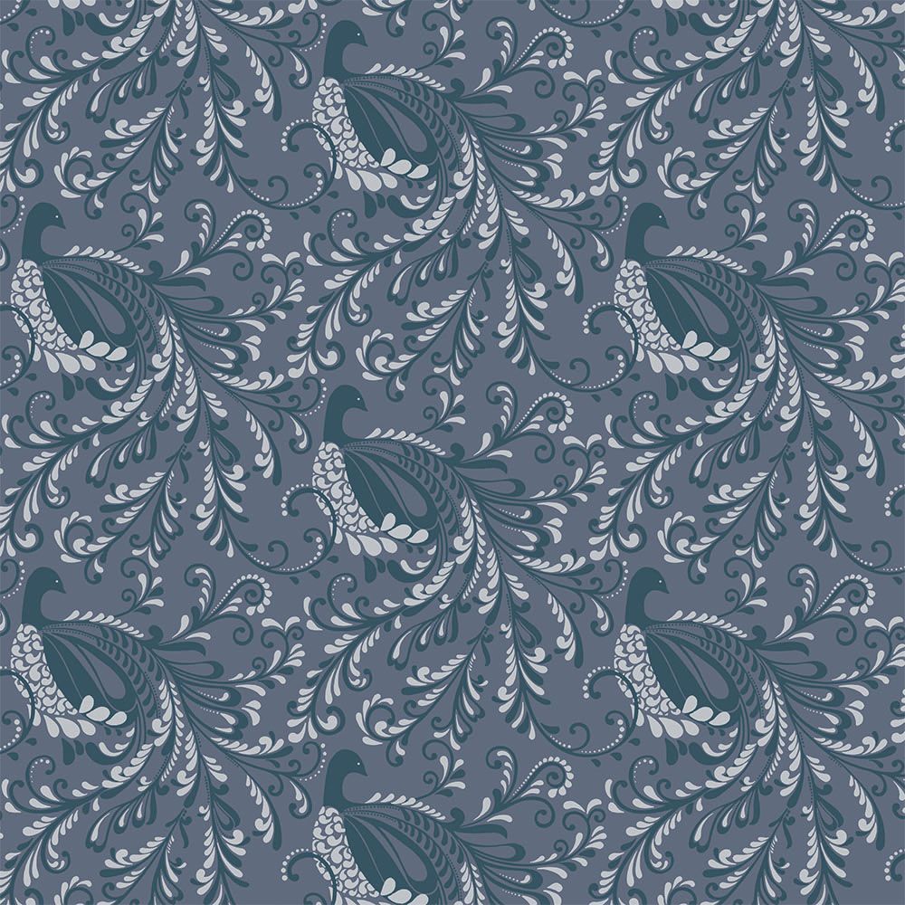 Tapetti Fiona Nordic Compositions 590416, tummansininen
