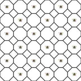 Tapetti Galerie Just Kitchens Bee Hive With Bees, mustavalkoinen