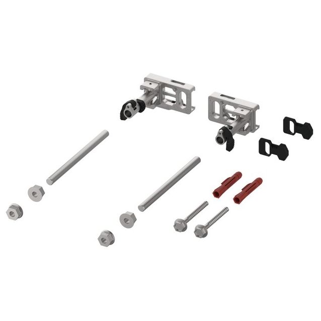 Seinäkiinnike Tece, pulttipari, syvyyssäätö ja pikalukitus