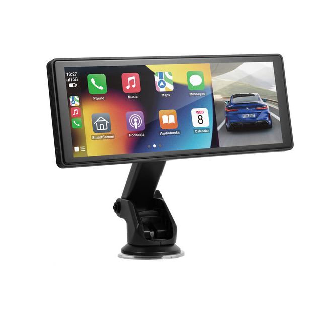 CarPlay & Android Auto -näyttö Technaxx TX-367, 10”, langaton, kojelautakameralla