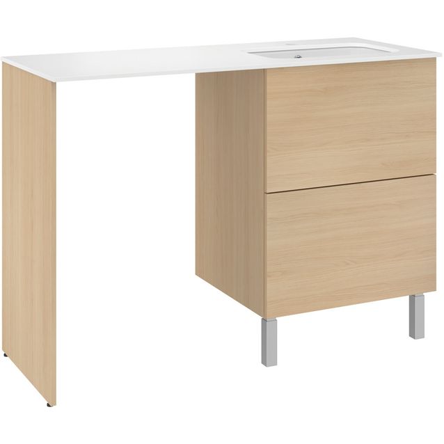 Allaskaappi altaalla Temal Ilona 4, allas oikealla, 125x50x90 cm, vaalea tammi