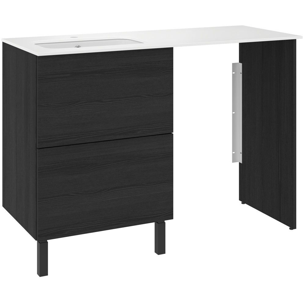 Allaskaappi altaalla Temal Ilona 4, allas vasemmalla, 125x50x90 cm, musta puu