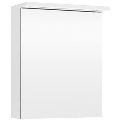 Peilikaappi LED-valolla Temal Highlight, 55 cm, 1 ovi, oikeakätinen, pistorasia vasen, matta valkoinen