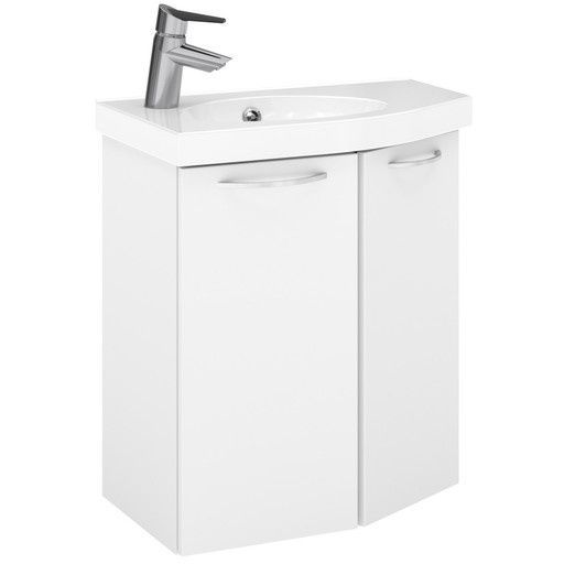 Allaskaappi altaalla Temal Mondo, 2 ovea, viiste oikealla, 57.5x35 cm, matta valkoinen