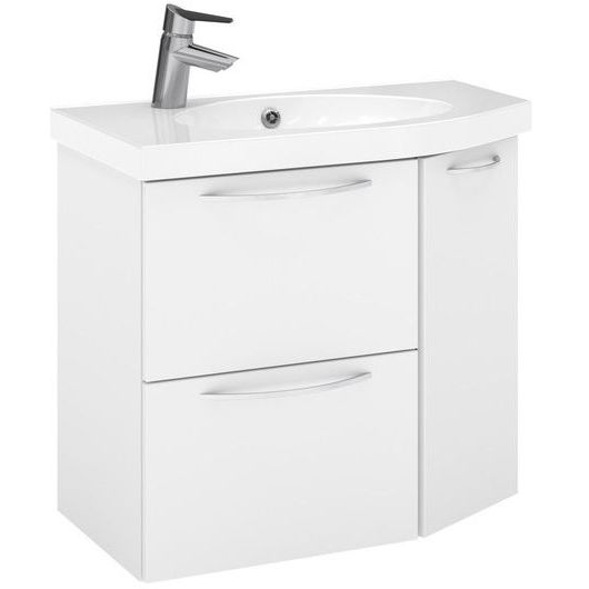 Allaskaappi altaalla Temal Mondo, 2 ltk + 1 ovi, viiste oikealla, 72.5x40 cm, valkoinen