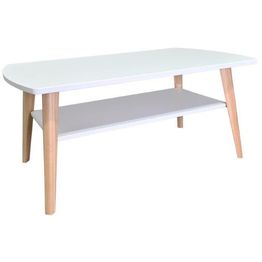 Sohvapöytä Tenstar Kodikas, 110x60cm, saarnijaloilla, valkoinen
