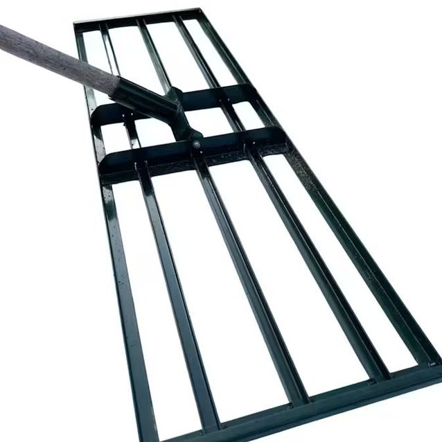 Nurmikon tasaaja/tasoitushara, jauhemaalattu teräs, tummanvihreä