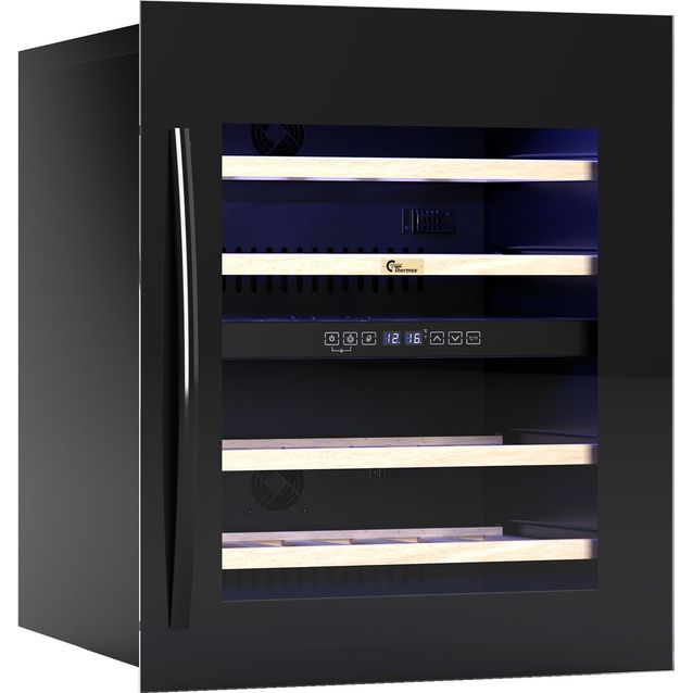Viinikaappi Thermex Winemex 30, 59.5cm, 2 lämpötila-aluetta, integroitava, musta