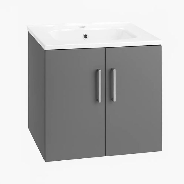 Allaskaappi Tammiholma Viilu, 50x39x50 cm, 2 ovea, pyökki/poppelivaneri, antrasiitti