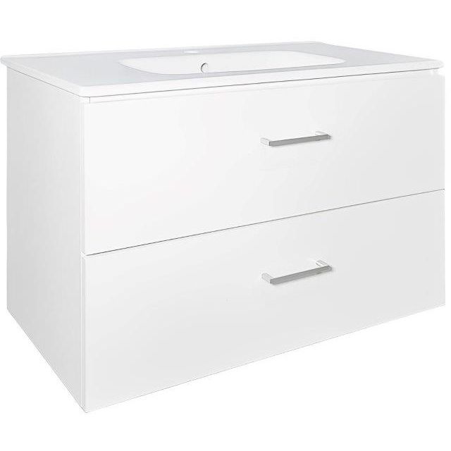 Allaskaappi Tammiholma Viilu, 80x39x50 cm, 2 ltk, pyökki/poppelivaneri, valkoinen