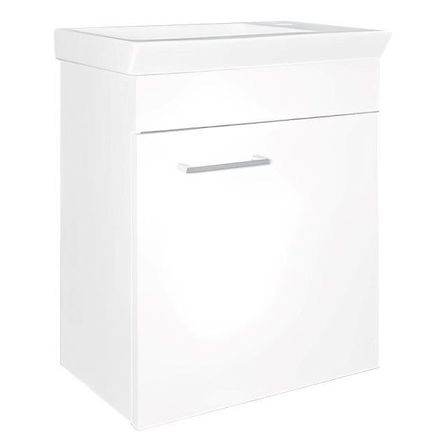 Allaskaappi altaalla Tammiholma Viilu, 45x28x54  cm, 1 ovi, pyökki/poppelivaneri, valkoinen