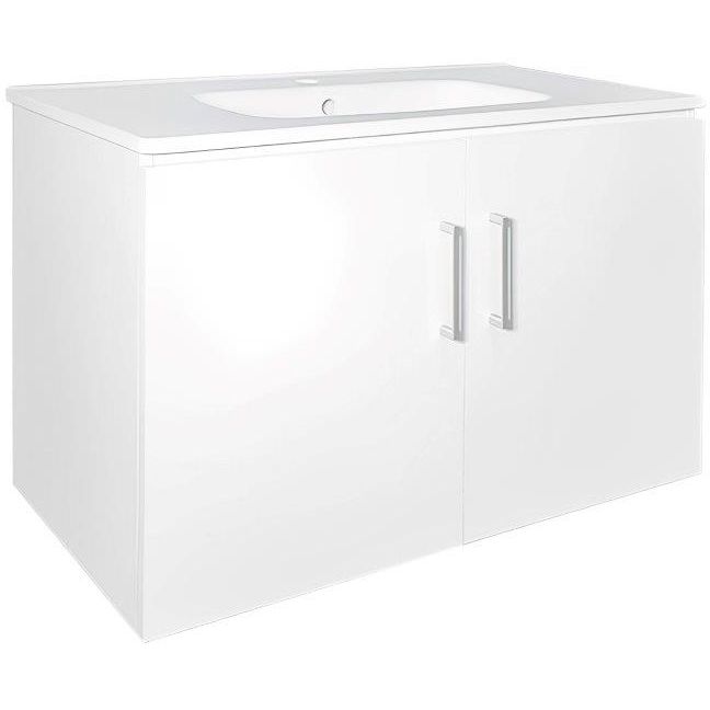 Allaskaappi Tammiholma Viilu, 80x39x50 cm, 2 ovea, pyökki/poppelivaneri, valkoinen