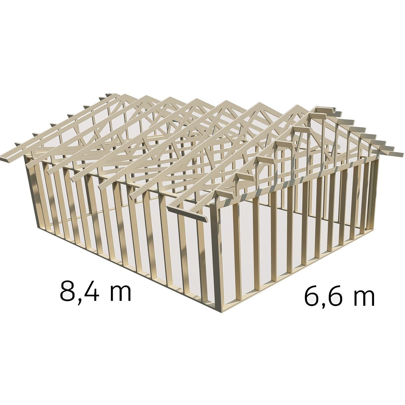 Autotallin runkopaketti Timburg 6.6m x 8.4m