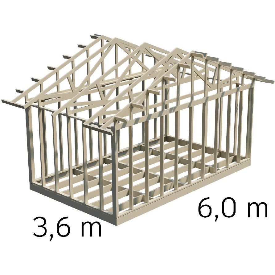 Piharakennuksen runkopaketti Timburg 3.6 x 6m