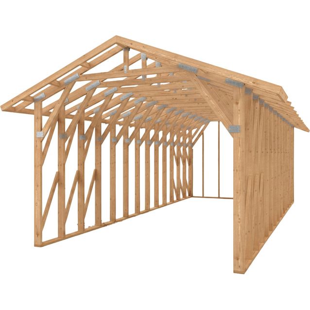 Autotallin runkopaketti Aarni, alle 30 m², naulalevyrakenteinen