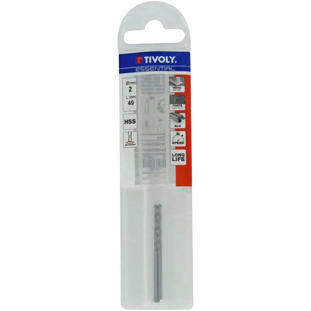 Metalliporanterät Tivoly, Ø2mm, HSS, 2 kpl