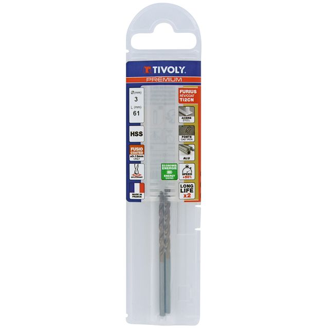 Metalliporanterä Tivoly Furius HSS, 3mm, 2 kpl