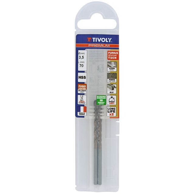 Metalliporanterä Tivoly Furius HSS Ti2CN Fusio, 4mm, 2 kpl