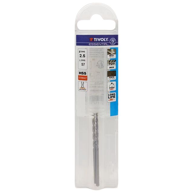 Metalliporanterä Tivoly T Line, 2, 5mm, HSS-CO, 2 kpl